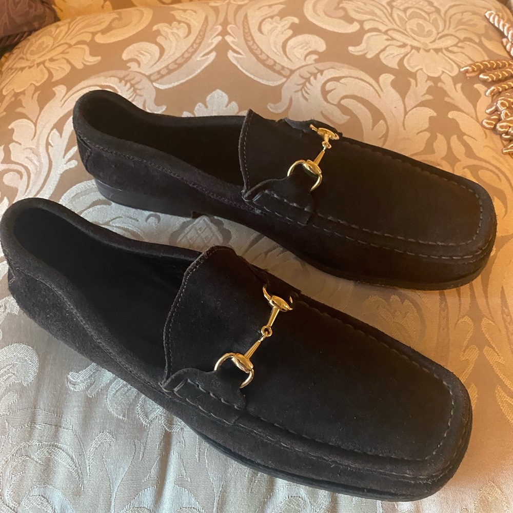 Gucci Horsebit Suede Loafers- Womens Size 9B